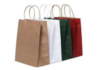 250gm farbige Papier-Einkaufstüten Einzelhandels-Einkaufstüten Kraftbraune Papier-Einkaufstüten mit Griff