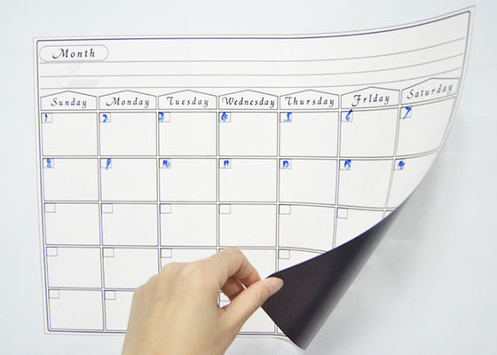 PET-Oberfläche 17x12" Trockenlöschmagnetischer Monatskalender Werbekalender Magnetkalender Magnetische LebensmittellisteKühlschrank