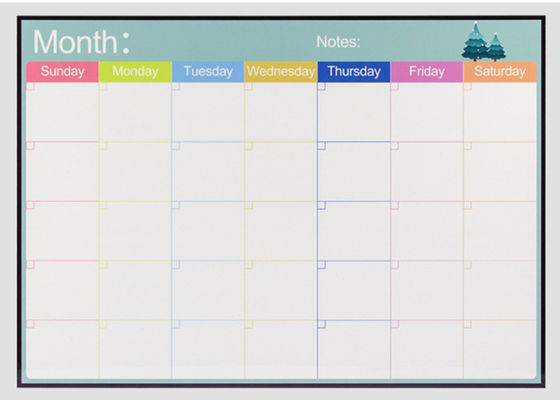 PET-Oberfläche 17x12" Trockenlöschmagnetischer Monatskalender Werbekalender Magnetkalender Magnetische LebensmittellisteKühlschrank