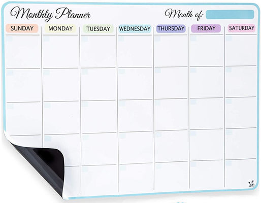 Magnetischer Monatsplaner 12 x 16 Zoll benutzerdefinierter Trockenlöschkalender mit vier hellen magnetischen Kappenmarkern für einfache