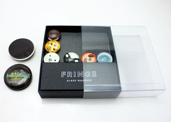 25mm 40mm 50mm Fotodruck Kristallglaskuppel Kühlschrank Magnet mit Geschenkbox Verpackung