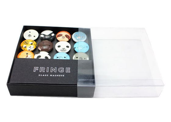 25mm 40mm 50mm Fotodruck Kristallglaskuppel Kühlschrank Magnet mit Geschenkbox Verpackung
