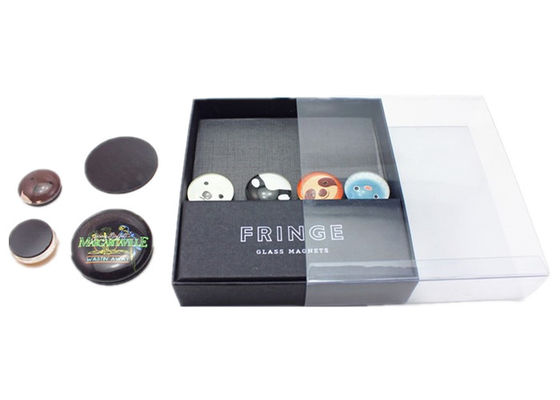 25mm 40mm 50mm Fotodruck Kristallglaskuppel Kühlschrank Magnet mit Geschenkbox Verpackung