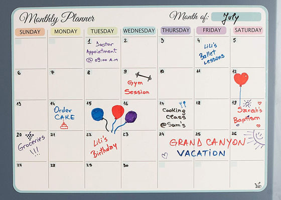 Magnetischer Kühlschrank Kalender Magnetischer Trockenlöscher Wochenplaner Monatsplaner mit stainresistenter Oberfläche zum einfachen Schreiben und Löschen