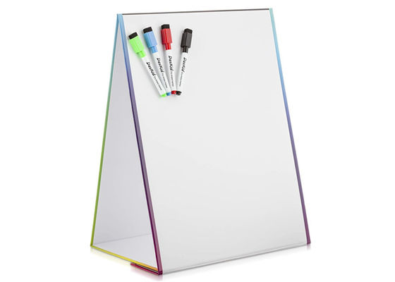 Tragbares faltendes Desktop-weißes Brett-Gestell-Doppeltes versah faltbares trockenes Löschen magnetisches Whiteboard mit Seiten