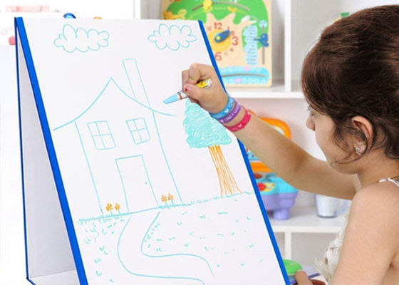 Tragbares faltendes Desktop-weißes Brett-Gestell-Doppeltes versah faltbares trockenes Löschen magnetisches Whiteboard mit Seiten