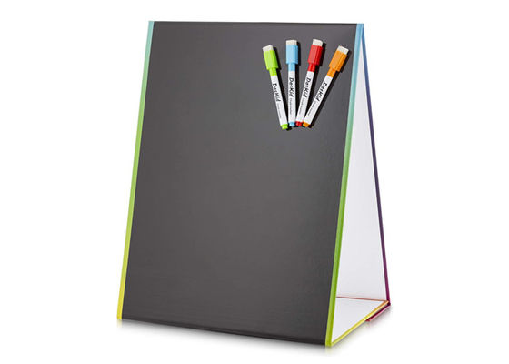 Tragbares faltendes Desktop-weißes Brett-Gestell-Doppeltes versah faltbares trockenes Löschen magnetisches Whiteboard mit Seiten
